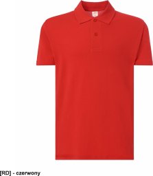 JHK POLOOCEAN - polo męskie z krótkim rękawem, zappięcie dwa guziki, 85% Bawełna, 15% Wiskoza 175 g - czerwony S
