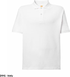 JHK POLOOCEAN - polo męskie z krótkim rękawem, zappięcie dwa guziki, 85% Bawełna, 15% Wiskoza 175 g - biały S