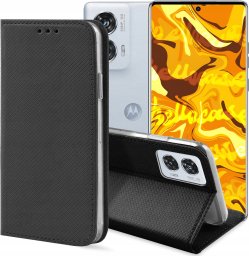 Hello Case ETUI Z KLAPKĄ DO Motorola Edge 50 Fusion CZARNE ZAMYKANE MAGNETYCZNE