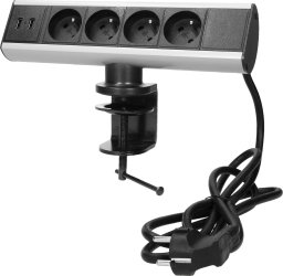 Orno Gniazdo meblowe z uchwytem montażowym, ładowarką USB i przewodem 1,8m, 4x2P+Z, 2xUSB