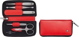 Zwilling Beauty Zestaw podróżny Zwilling Twinox  czerwone, skórzane etui, 5 elementów