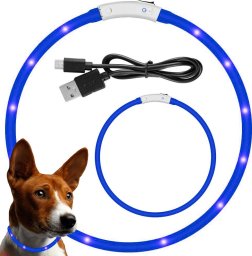 Verk Obroża świecąca led dla psa i kota wodoodprna regulowana regulacja 47cm usb Obroża świecąca led dla psa i kota wodoodprna regulowana regulacja 47cm usb