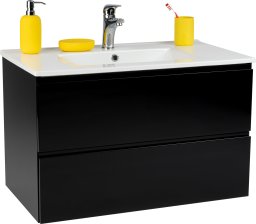 Stamar Czarna szafka łazienkowa z umywalką 80 cm