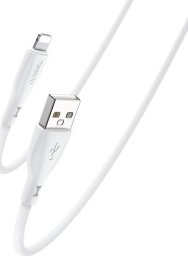 Kabel USB Yesido Silikonowy Kabel CA119 12W USB-iP 1m 2.4A, WHITE / BIAŁY