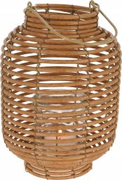 Home Styling Collection Lampion rattanowy ze szklanym wkładem,