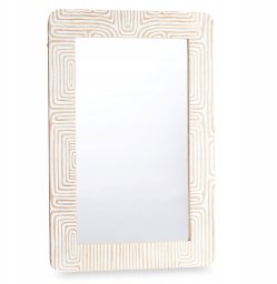 Giftdecor Lustro ścienne w drewnianej ramie mango LINES&CURVES, 60 x 90 cm