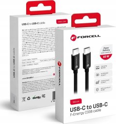 Kabel USB ForCell USB-C - USB-C 1 m Czarny