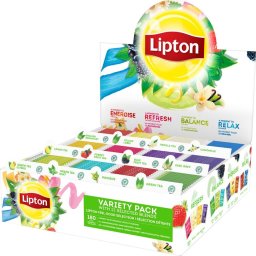 Lipton Te Lipton display med 180 tebreve, i 12 varianter