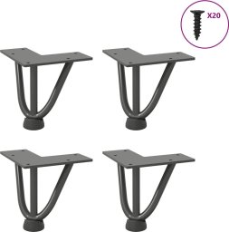 vidaXL Nogi do stołu Hairpin, 4 szt., antracyt, 10 cm, lita stal
