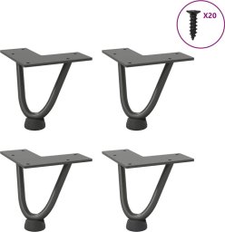 vidaXL Nogi do stołu Hairpin, 4 szt., antracyt, 10 cm, lita stal