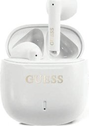 Słuchawki Guess Guess Bluetooth headphones GUTWSJ14ESGH TWS + docking station white/white Printed Classic Logo