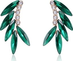 KOKONET Złote drobne kolczyki 3cm na sztyft z cyrkoniami glamur wesele