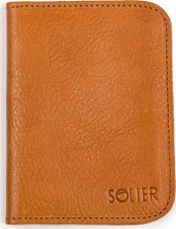 Solier Accessories Camel skórzane portfel etui na paszport SOLIER SW07A UNIW