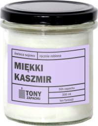 Cup&You Świeca sojowa naturalna zapachowa MIĘKKI KASZMIR- najlepsza aromatyczna bezpieczna ręcznie robiona w szklanym słoiczku 300ml 50h palenia na prezent upominek