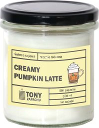 Cup&You Naturalna świeca sojowa Creamy Pumpkin Latte o zapachu dyni i spienionej śmietanki, w szklanym naczyniu, idealna jako podarunek dla bliskich, 300ml