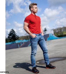 Ardon ARDONZIDYN - Męska koszulka polo z wstępnie pranej bawełny odporniejszej na blaknięcie kolorów materiał z silikonowym - granatowa 4XL