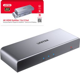 Unitek Rozgałęźnik sygnału HDMI 1 IN-2 OUT 4K
