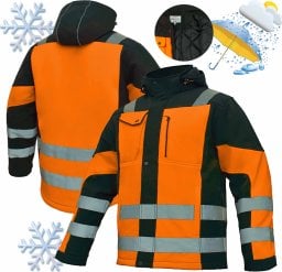 Kurtka męska Artmas Kurtka Robocza Zimowa Softshell Ocieplany Fluorescencyjna Pasy Odblaskowe L Artmas Classic-Vis Win O L 5907791450234