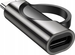 Adapter USB Hoco adapter Typ C (męski) do Typ C (żeński) z wyświetlaczem 2,4A 100W UA32 czarny
