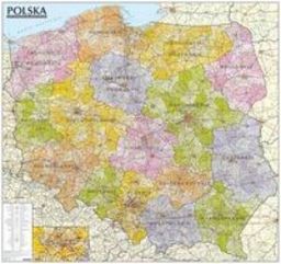  Polska. Mapa administracyjno-samochodowa (ścienna)