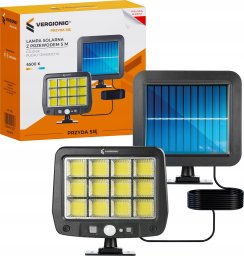 VERGIONIC Lampa solarna ogrodowa z przewodem 5m czujnik ruchu, czujnik zmierzchu