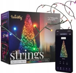 Lampki choinkowe Twinkly Twinkly Strings Smart LED 750 RGB (Multicolor), 60m, Juodas wire|Twinkly