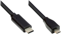 Kabel USB Alcasa Alcasa GC-M0124 kabel USB 3 m USB Type-C Micro USB Type-B Czarny