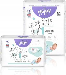 Happy HAPPY Newborn (2-5kg) diapers 42pcs, size 1 NEW, BB-054-NB42-W01
