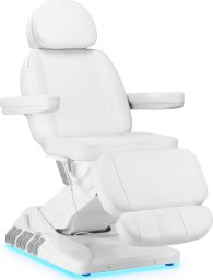 Activeshop Elektryczny fotel kosmetyczny SILLON Luxury 3 silniki biały sterowanie nożne