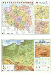  Mapa Polski A2. Dwustronna laminowana.