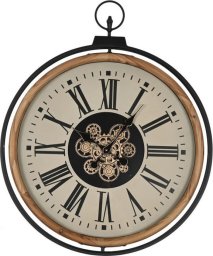 Bigbuy Home Zegar Ścienny Home ESPRIT Czarny Beżowy Złoty Naturalny Metal drewno sosnowe 74 x 9 x 91 cm