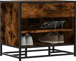 vidaXL vidaXL Ławka na buty Dąb wędzony 60x40x53,5 cm Drewno klejone i metal