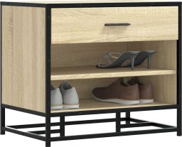 vidaXL vidaXL Ławka na buty Sonoma Oak 60x40x53,5 cm Drewno klejone i metal