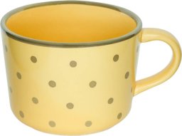 Cup&You Kubek w groszki żółty - idealny do parzenia herbaty kawy, piekny prezent, upominek dla mamy, taty, babci, dziadka, niej i niego, teściowej 300ml