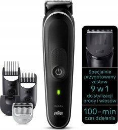 Braun Braun 9-in-1 Styling-Set 5 MGK5410 Bart - Korper - Haar. Mit 100 Min. Akkulaufzeit - Aufbewahrungsbeutel - in Grau - Schwarz - Metall - Kunststoff - 1 mm - 2,1 cm - Universal - Bart - Ohr - Gesicht - Nase
