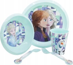 Stor Stor - Disney Frozen / Eiskonigin 5-teiliges Geschirrset Teller, Tasse, Schussel und Besteck | BPA-frei