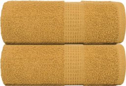 vidaXL vidaXL Ręczniki mydlane 2 szt. Złote 30x30 cm 360 gsm 100% bawełna