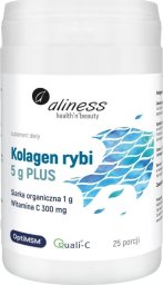 Aliness MedicaLine Aliness Kolagen rybi 5 g PLUS siarka OptiMSM, Witamina C - 25 porcji