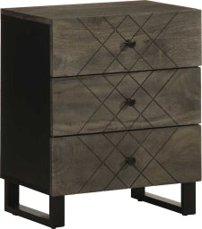 vidaXL Szafka nocna, czarna, 50x33x62 cm, lite drewno mango