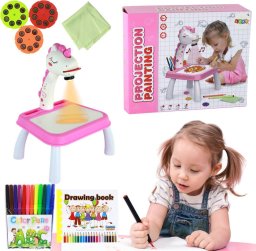 LeanToys Projektor Do Rysowania Jednorożec Pisaki Wkładki Różowy