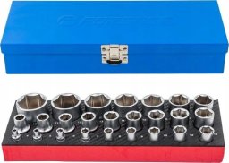 Zestaw narzędzi Forsage Zestaw nasadek 1/4" & 1/2" 25el. (4-32mm) (6-kątnych)