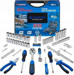 Zestaw narzędzi Forsage Zestaw narzędzi 69el. 1/4" i 1/2" (4-32mm) (6-kątnych)