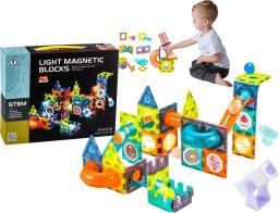 MalPlay Klocki magnetyczne świecące 75 elementów Light Blocks