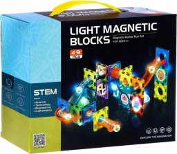 Pegaz Toys Świecące Klocki Magnetyczne 49 elementów Tor kulkowy