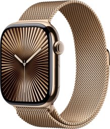 Smartwatch Apple Watch 10 GPS + Cellular 46mm Gold Titanium Milanese Loop M/L Złoty (MX003QF/A)