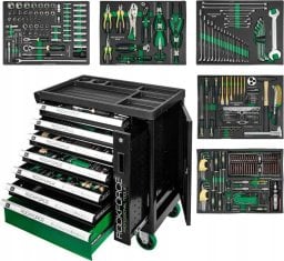 Wózek narzędziowy Rockforce Szafka narzędziowa 7 szuflad + narzędzia 274el. + boczny schowek