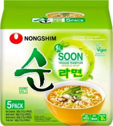 Nongshim Zupa Soon Veggie Ramyun, lekko pikantna 5 x 112g - Nongshim