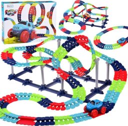 Jokomisiada Długi giętki tor samochodowy + autko 291 elementów ZA4768
