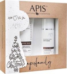 Apis Apis Coffee Shot zestaw bioaktywna maska z kwasem kawowym 200ml + kawowy krem anti-aging 100ml