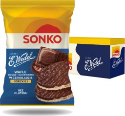 SONKO 16x SONKO Wafle ryżowo-kukurydziane w czekoladzie gorzkiej E.Wedel 30g